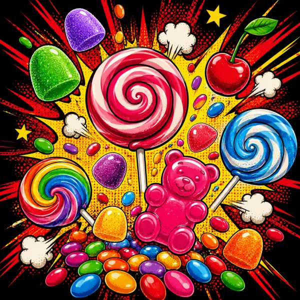 Sweet Bonanza candy explosion pop-art thumbnail — Pragmatic Play